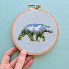 Mountain Bear Embroidery Kit from Jessica Long Embroidery