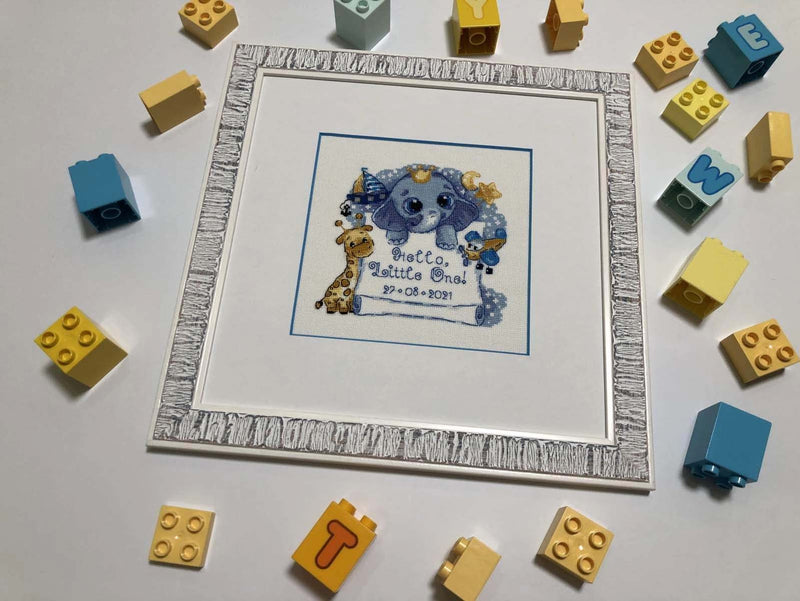 Hello, Little One! Boy Birth Announcement by Riolis Counted Cross Stitch Kit