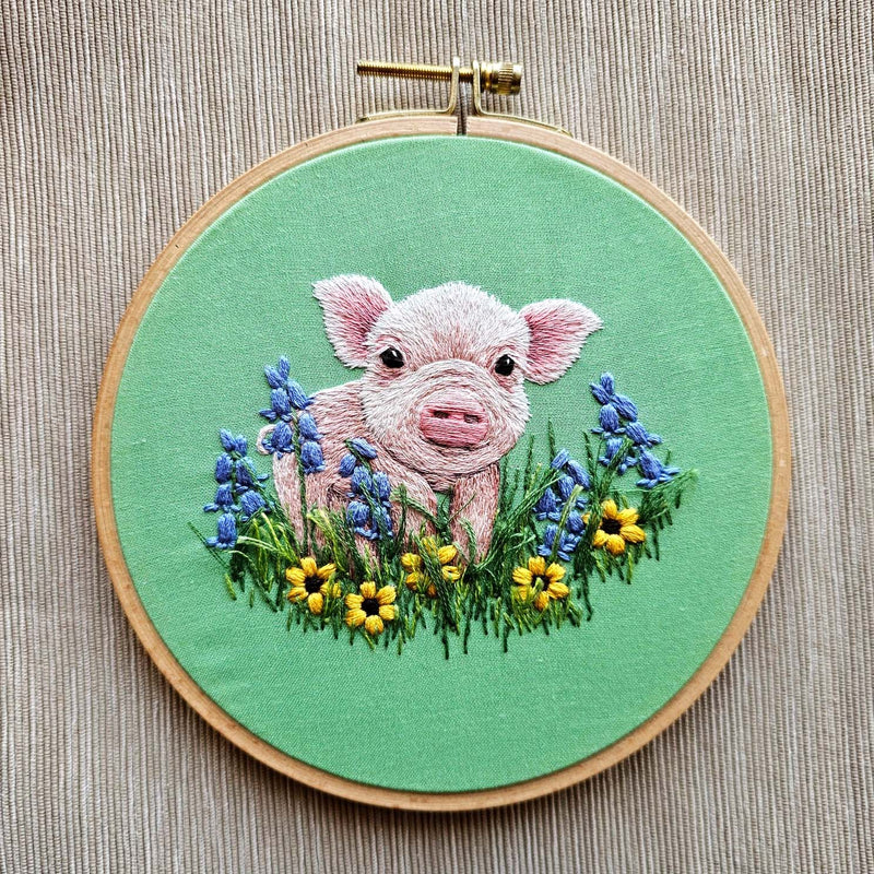 Posing Piglet Embroidery Kit By Jessica Long Embroidery