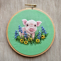 Posing Piglet Embroidery Kit By Jessica Long Embroidery