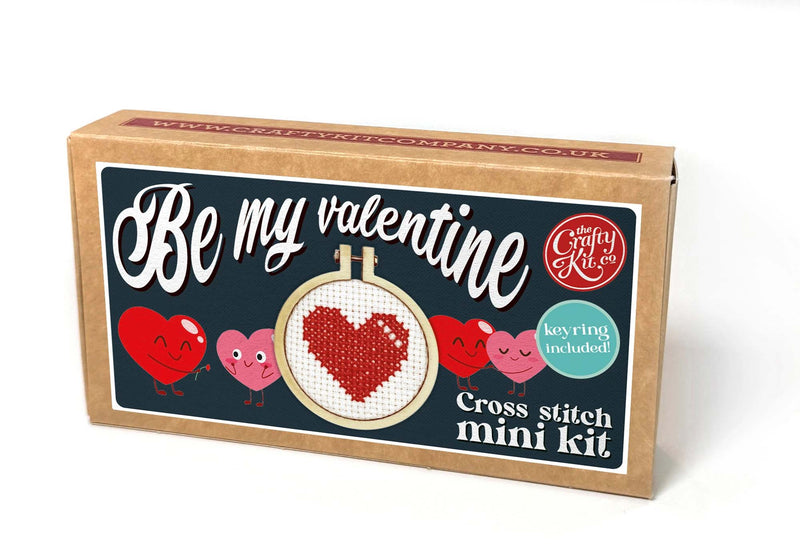 be My Valentine' Mini Matchbox Cross Stitch Kit Counted Cross Stitch Kit From Craft Kit Company