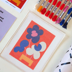 Mickebana Trio Red Beginner Diy Needlepoint Kit Embroidery By Unwind Studio