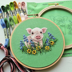 Posing Piglet Embroidery Kit By Jessica Long Embroidery