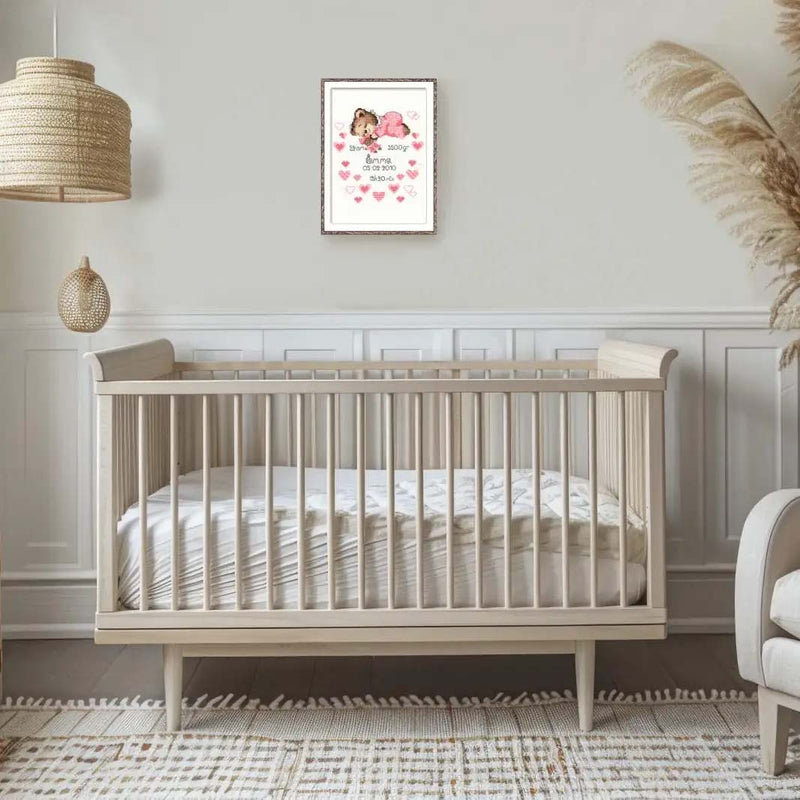 Girl Baby Bear Birth Announcement by Riolis Counted Cross Stitch Kit