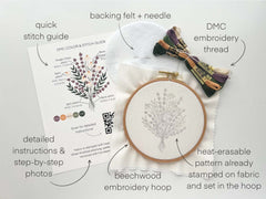 Lavender and Daisies Embroidery Kit, - By Matryoshka Doll Shop Counted Cross Stitch Kit -  Great for a New Stitcher!