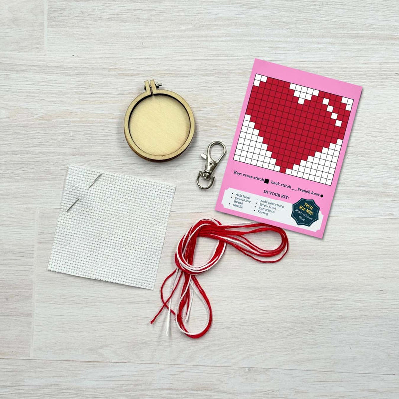 be My Valentine' Mini Matchbox Cross Stitch Kit Counted Cross Stitch Kit From Craft Kit Company