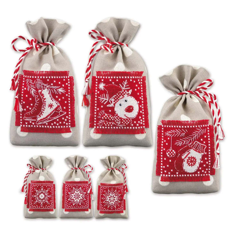 Christmas 2-Winter Gifts Bags by Riolis Counted Cross Stitch Kit