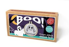 'boo!'  Mini Matchbox Cross Stitch Kit From Craft Kit Company