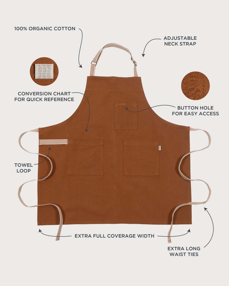 KAF Home Rooted Sustainable Chef's Apron - 32 X 30-Canyon