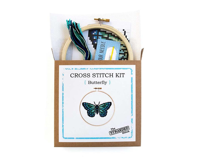 Butterfly Counted Cross Stitch Diy Kit From The Stranded Stitch