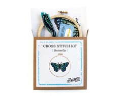 Butterfly Counted Cross Stitch Diy Kit From The Stranded Stitch