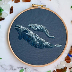 Baby Beluga Kit Embroidery Kit From Nest Embirdery