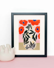 Poppy Pot Kit Diy Needlepoint Kit Embroidery By Unwind Studio