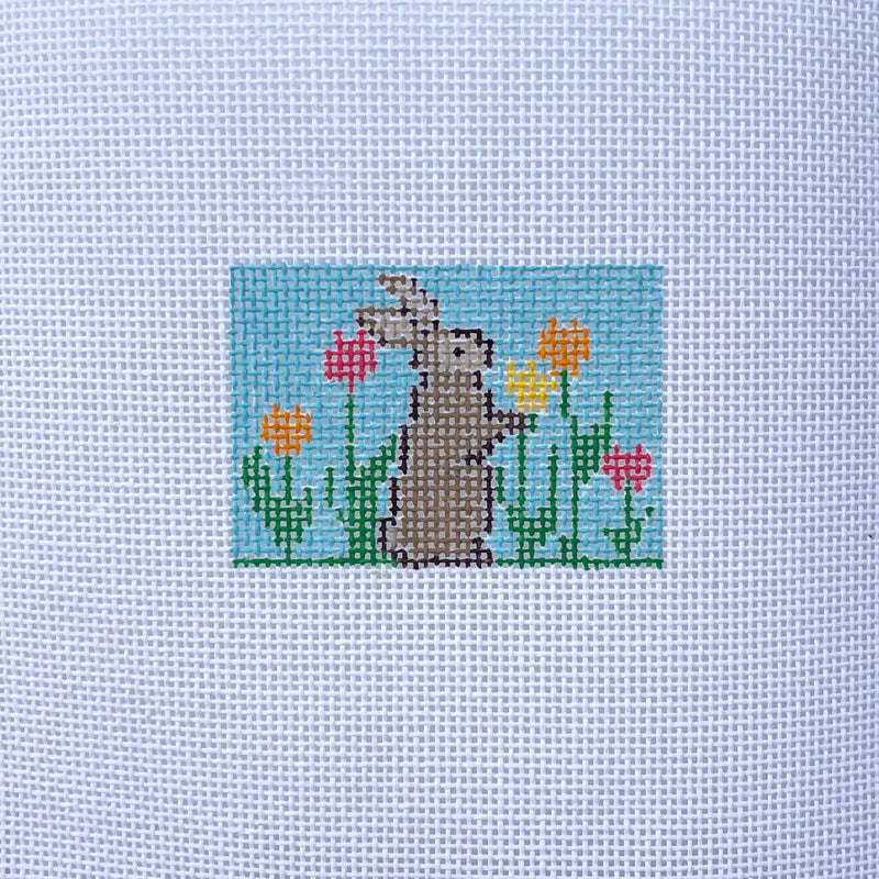 Mini Bunny 18 inch Hand Painted Canvas By Morningstar Stitch