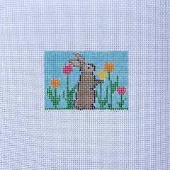 Mini Bunny 18 inch Hand Painted Canvas By Morningstar Stitch
