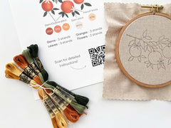 Orange Beginner Embroidery Kit - Stitch Sampler For Beginners - By Matryoshka Doll Shop Counted Cross Stitch Kit -  Great for a New Stitcher! (Copy)