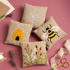 Linen Lavender Bags Embroidery Kit -Bees  From Corinne Lapierre Limited