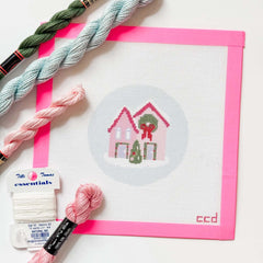 Christmas Houses Ornament Needlepoint Canvas 18 Mesh 4” By Cotswold Co Designs