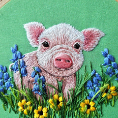 Posing Piglet Embroidery Kit By Jessica Long Embroidery