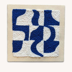 Rudia Royal Blue  Punch Needle Embroidery Kit - Abstract Wall Art From Both Hands Crafts