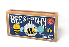 'bee Strong!' Mini Matchbox Cross Stitch Kit Counted Cross Stitch Kit From Craft Kit Company