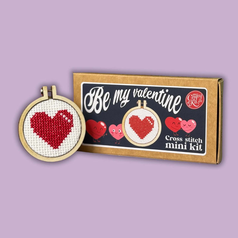 be My Valentine' Mini Matchbox Cross Stitch Kit Counted Cross Stitch Kit From Craft Kit Company