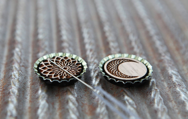 Sun and Moon 2 Wood Magnetic Needle Minder For Needle Arts Needle Minder For Sewing & Embroidery From Sunrise Grove