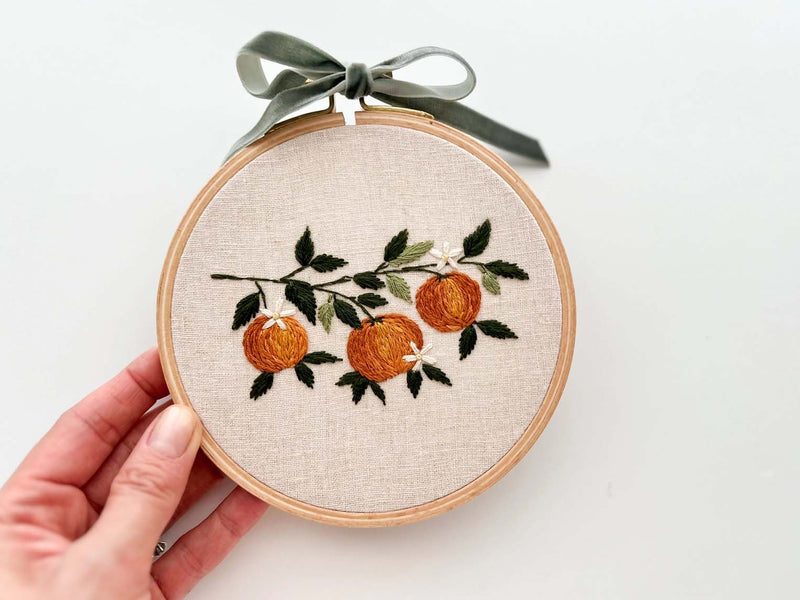 Orange Beginner Embroidery Kit - Stitch Sampler For Beginners - By Matryoshka Doll Shop Counted Cross Stitch Kit -  Great for a New Stitcher! (Copy)