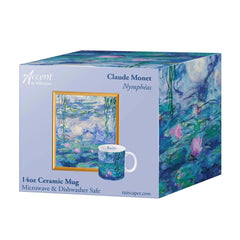 14 oz. Porcelain Mug - Monet Nympheas Water Lilies From Rain Capers