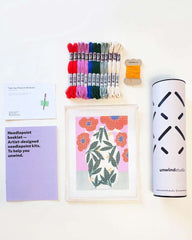Poppy Pot Kit Diy Needlepoint Kit Embroidery By Unwind Studio