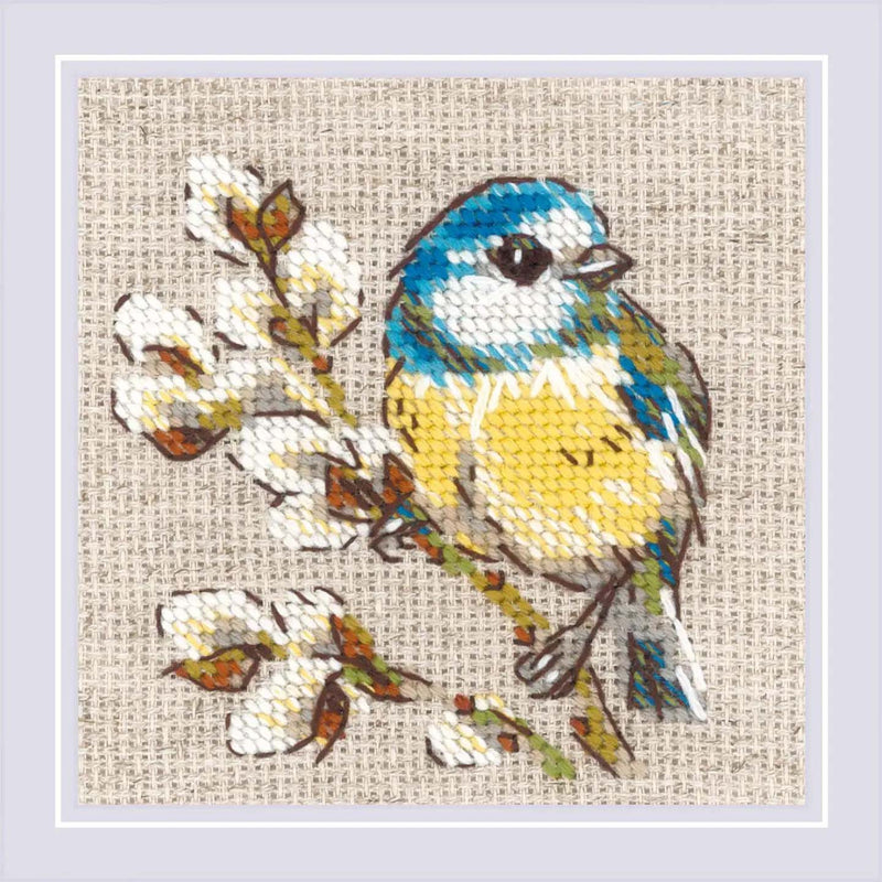 Titmouse Bird by Riolis Counted Cross Stitch Kit