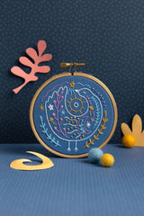 Celestial Bird Mini Embroidery Kit  Complete Craft Kit For Beginners From Hawthorn Handmade