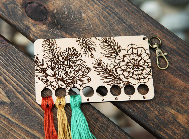 Pine Tree Embroidery Floss Maple Storage Holder From Sunrise Grove