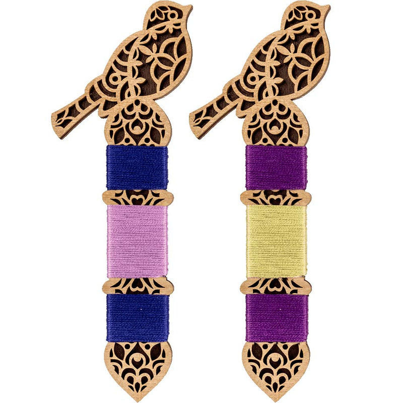 Ornate Bird Wooden Thread Bobbins - Thread Organizers #4 From Hobby Jobby