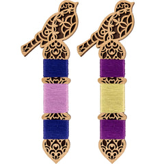 Ornate Bird Wooden Thread Bobbins - Thread Organizers #4 From Hobby Jobby