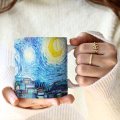 Van Gogh Starry Night 14 oz Porcelain Mug -Contemporary Mug From Rain Capers