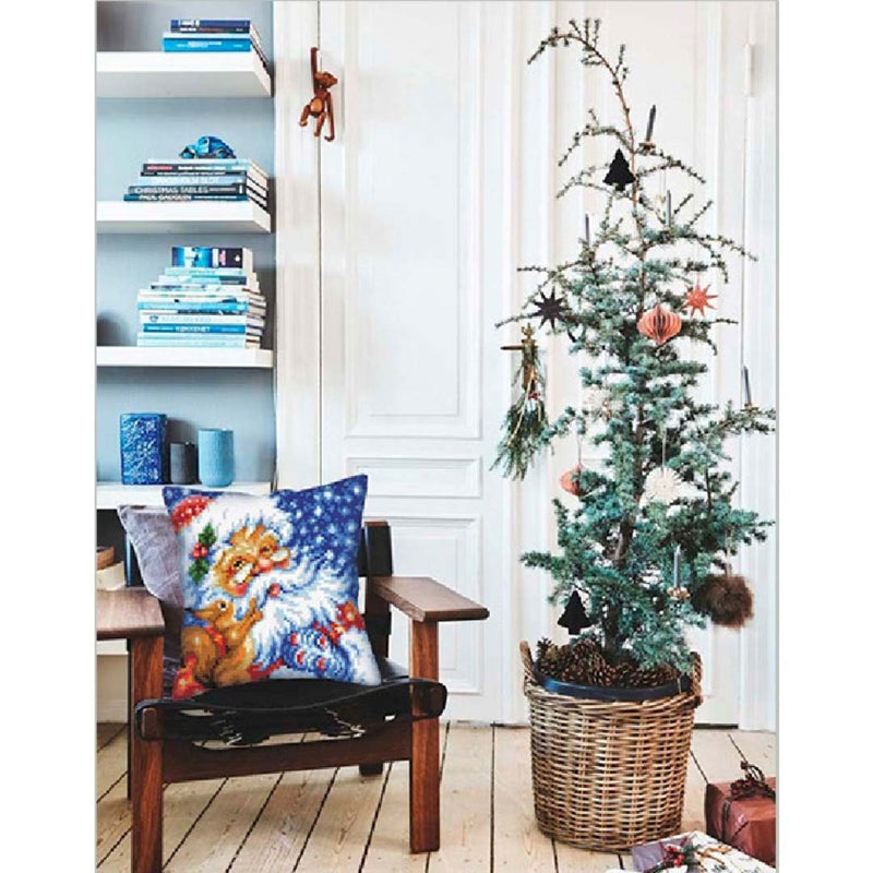 Needlepoint Pillow Kit Christmas Santa - Needlepoint Stamped Needlepoint Kit 16x16"