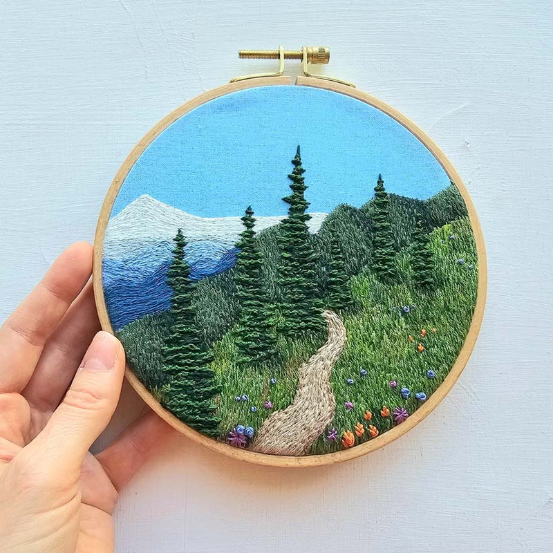 Happy Trails Landscape Embroidery Kit By Jessica Long Embroidery