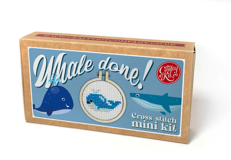 "whale Done!' Mini Matchbox Cross Stitch Kit Counted Cross Stitch Kit From Craft Kit Company