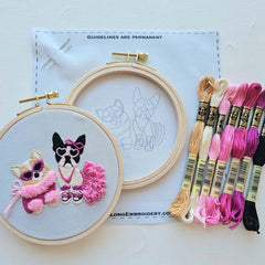 Pawty Time Embroidery Kit from Jessica Long Embroidery