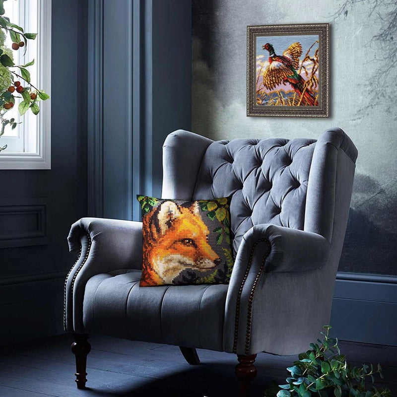 Needlepoint Pillow Kit Fox - Needlepoint Stamped Needlepoint Kit 16x16"
