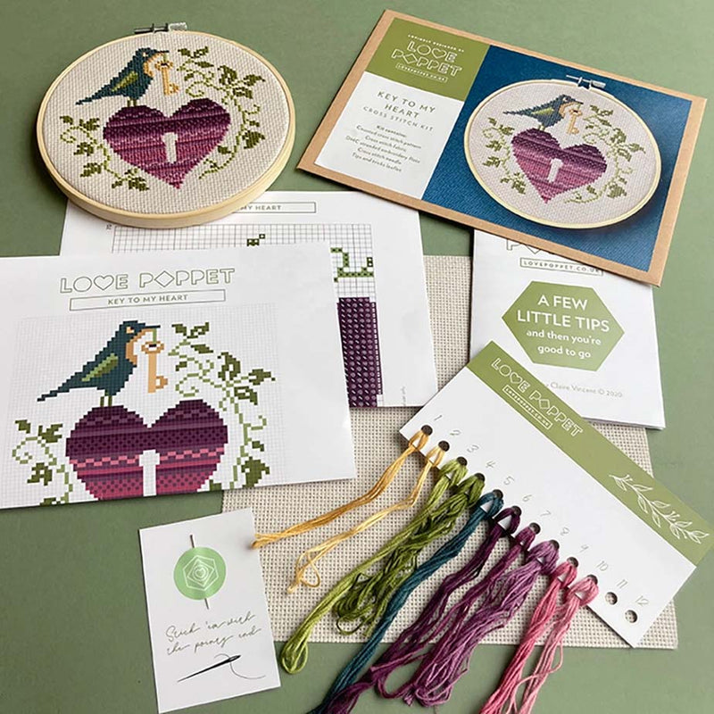 Key To My Heart - Cross Stitch Kit By Love Poppet