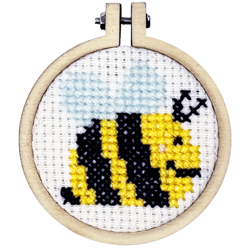'bee Strong!' Mini Matchbox Cross Stitch Kit Counted Cross Stitch Kit From Craft Kit Company