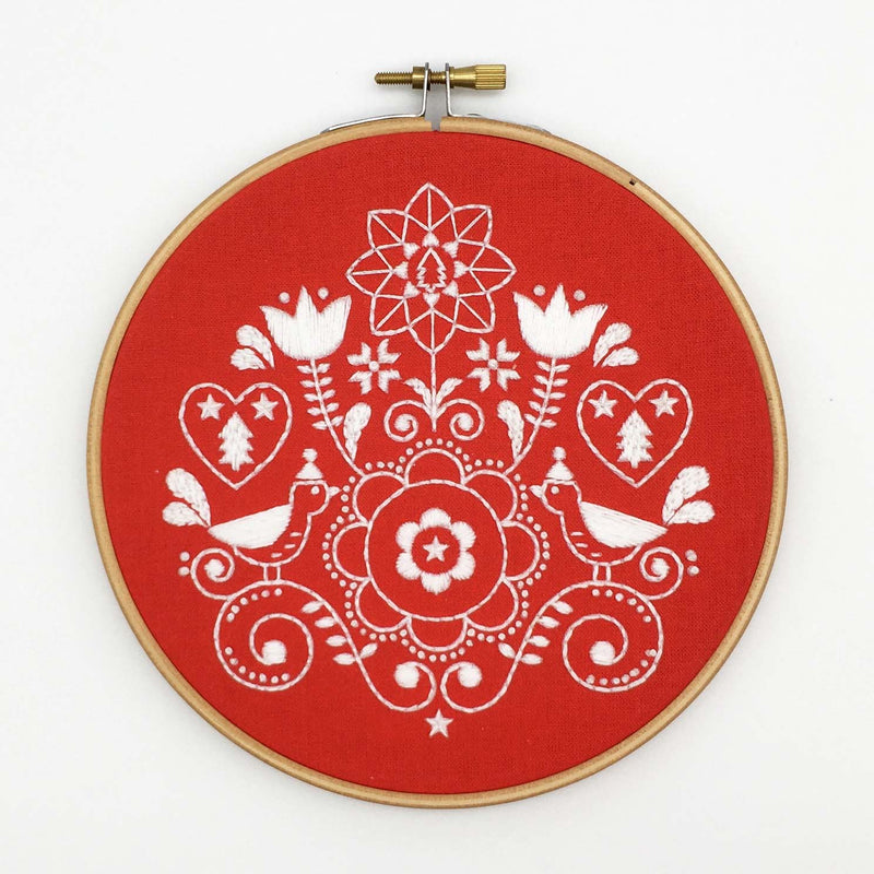 Christmas Design #7 Embroidery Fabric Embroidery Stamped  Fabric By Cinnamon Stitching