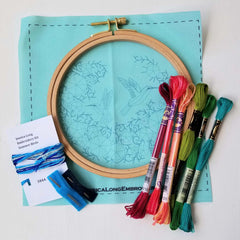 Summer Hummingbirds Beginner Hand Embroidery Kit By Jessica Long Embroidery