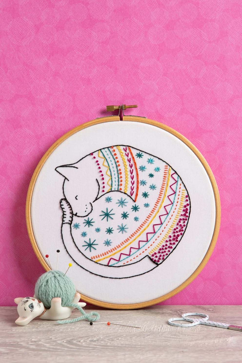 Cat Embroidery Kit  Complete Craft Kit For Beginners From Hawthorn Handmade