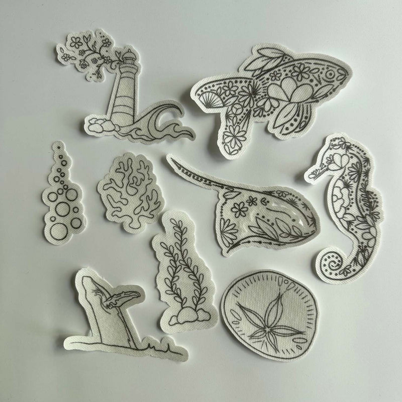 In the Depths Stick and Stitch Pack for Embroidery From Nest Embirdery