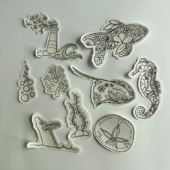 In the Depths Stick and Stitch Pack for Embroidery From Nest Embirdery