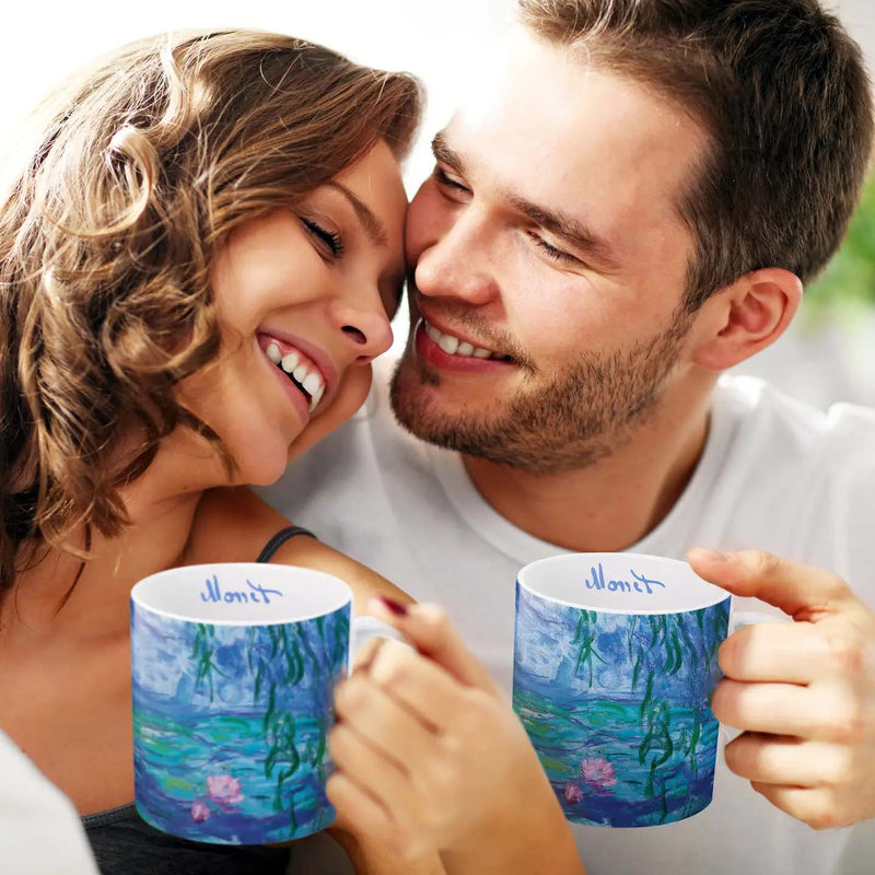 14 oz. Porcelain Mug - Monet Nympheas Water Lilies From Rain Capers