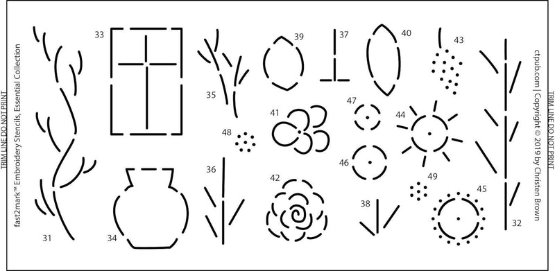 Embroidery Stencils Darling Motif Collection 100+ Easy-to-Mark Designs, Includes Alphabet & Numerals!